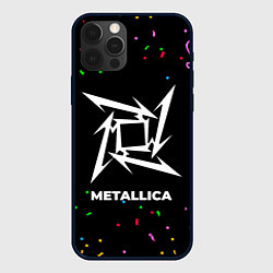 Чехол для iPhone 12 Pro Max Metallica конфети, цвет: 3D-черный