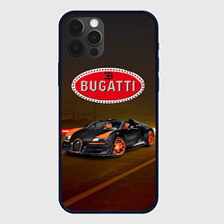 Чехол для iPhone 12 Pro Max Bugatti on the night route, цвет: 3D-черный