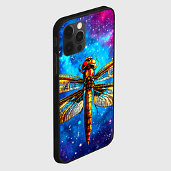 Чехол для iPhone 12 Pro Max Стрекоза в космосе, цвет: 3D-черный — фото 2