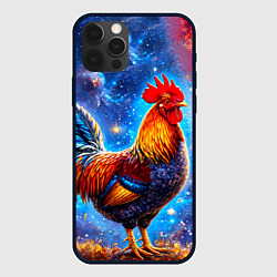 Чехол для iPhone 12 Pro Max Петух в космосе, цвет: 3D-черный