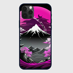 Чехол для iPhone 12 Pro Max Япония природа в коллаже, цвет: 3D-черный