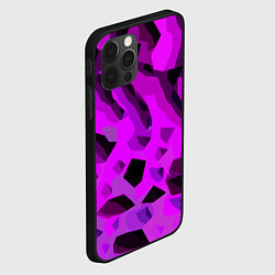 Чехол для iPhone 12 Pro Max Чёрно-фиолетовая пористая абстракция, цвет: 3D-черный — фото 2