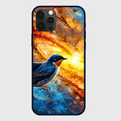 Чехол для iPhone 12 Pro Max Ласточка в космосе, цвет: 3D-черный