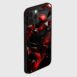 Чехол для iPhone 12 Pro Max Красные кристальные камни текстура, цвет: 3D-черный — фото 2