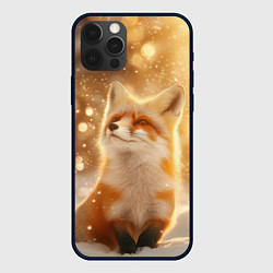 Чехол для iPhone 12 Pro Max Довольная рыжая лисичка, цвет: 3D-черный