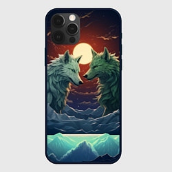 Чехол для iPhone 12 Pro Max Волк и волчица, цвет: 3D-черный