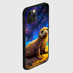 Чехол для iPhone 12 Pro Max Тюлень в космосе, цвет: 3D-черный — фото 2