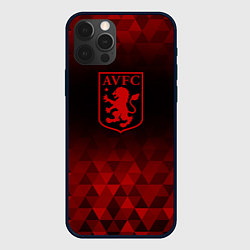 Чехол для iPhone 12 Pro Max Aston Villa red poly, цвет: 3D-черный