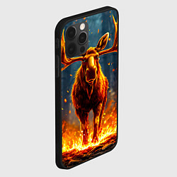 Чехол для iPhone 12 Pro Max Лось в огне, цвет: 3D-черный — фото 2