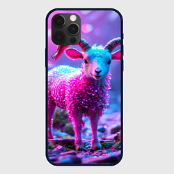 Чехол для iPhone 12 Pro Max Козлик в розовом, цвет: 3D-черный