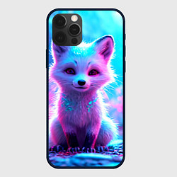 Чехол для iPhone 12 Pro Max Песец в неоновом свете, цвет: 3D-черный