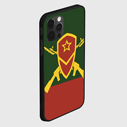 Чехол для iPhone 12 Pro Max Мотострелковые войска: герб со щитом, цвет: 3D-черный — фото 2