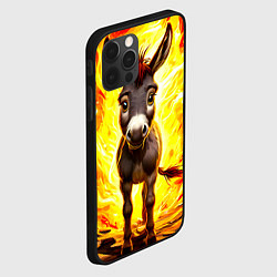 Чехол для iPhone 12 Pro Max Ослик в огне, цвет: 3D-черный — фото 2
