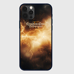 Чехол для iPhone 12 Pro Max Kingdom Come Deliverance 2 желтые молнии, цвет: 3D-черный