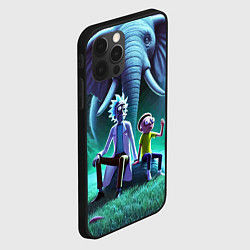 Чехол для iPhone 12 Pro Max Рик и Морти - портрет на фоне слона, цвет: 3D-черный — фото 2