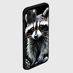 Чехол для iPhone 12 Pro Max Енот на черном, цвет: 3D-черный — фото 2
