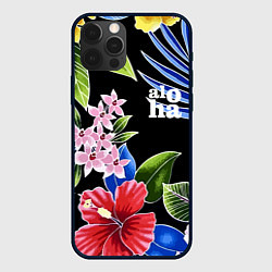 Чехол для iPhone 12 Pro Max Tropical flowers - aloha, цвет: 3D-черный