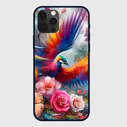 Чехол для iPhone 12 Pro Max Тропическая птица, цвет: 3D-черный