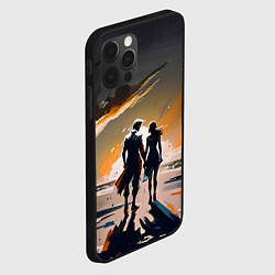 Чехол для iPhone 12 Pro Max Пара на пляже, цвет: 3D-черный — фото 2