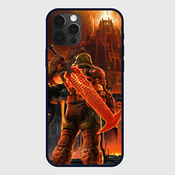 Чехол для iPhone 12 Pro Max Doom slayer and tower Doom, цвет: 3D-черный