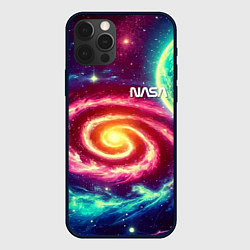 Чехол для iPhone 12 Pro Max Spiral galaxy - neon glow, цвет: 3D-черный