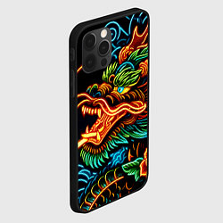 Чехол для iPhone 12 Pro Max Japanese neon dragon - irezumi, цвет: 3D-черный — фото 2