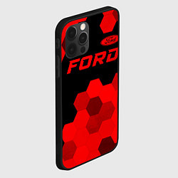 Чехол для iPhone 12 Pro Max Ford - red gradient посередине, цвет: 3D-черный — фото 2