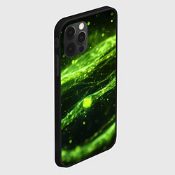 Чехол для iPhone 12 Pro Max Текстура зеленая жидкость, цвет: 3D-черный — фото 2