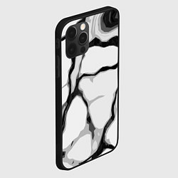 Чехол для iPhone 12 Pro Max Чёрные абстрактные полосы на белом фоне, цвет: 3D-черный — фото 2