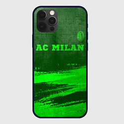 Чехол для iPhone 12 Pro Max AC Milan - green gradient посередине, цвет: 3D-черный