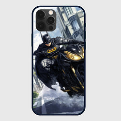 Чехол для iPhone 12 Pro Max Бэтмен на мотоцикле, цвет: 3D-черный