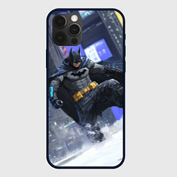 Чехол для iPhone 12 Pro Max Бэтмен на снегу, цвет: 3D-черный