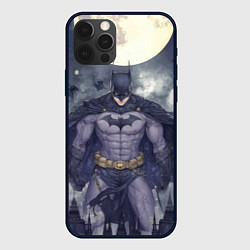 Чехол для iPhone 12 Pro Max Бэтмен и полнолуние, цвет: 3D-черный