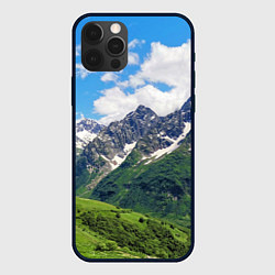 Чехол для iPhone 12 Pro Max Домбай - горный пейзаж на Северном Кавказе, цвет: 3D-черный