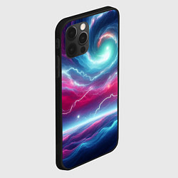 Чехол для iPhone 12 Pro Max Spiral neon galaxy - ai art fantasy, цвет: 3D-черный — фото 2