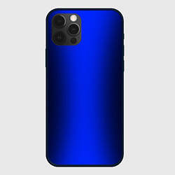 Чехол для iPhone 12 Pro Max Чёрно-синий градиент по центру, цвет: 3D-черный
