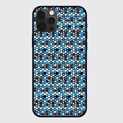 Чехол для iPhone 12 Pro Max Киберпанк шестиугольники синие, цвет: 3D-черный
