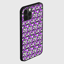 Чехол для iPhone 12 Pro Max Киберпанк шестиугольники фиолетовые, цвет: 3D-черный — фото 2