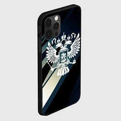 Чехол для iPhone 12 Pro Max Герб России Двуглавый орёл чёрно-синий, цвет: 3D-черный — фото 2