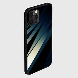 Чехол для iPhone 12 Pro Max Чёрно-синий абстрактный с полосами, цвет: 3D-черный — фото 2
