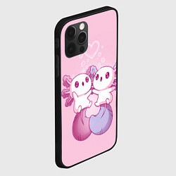 Чехол для iPhone 12 Pro Max Парочка аксолотлей, цвет: 3D-черный — фото 2