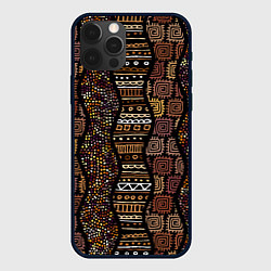Чехол для iPhone 12 Pro Max Африканский орнамент этнический, цвет: 3D-черный
