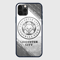 Чехол для iPhone 12 Pro Max Leicester City - white gradient, цвет: 3D-черный