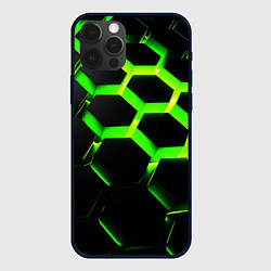 Чехол для iPhone 12 Pro Max Neon Honeycombs 2, цвет: 3D-черный