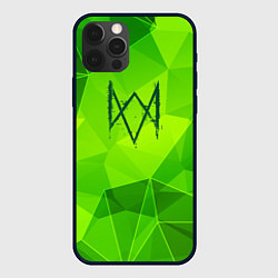 Чехол для iPhone 12 Pro Max Watch Dogs green poly, цвет: 3D-черный