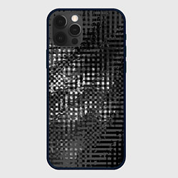 Чехол для iPhone 12 Pro Max Тёмный чёрно-серый абстарктный, цвет: 3D-черный