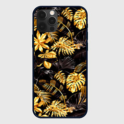 Чехол для iPhone 12 Pro Max Золотые тропики, цвет: 3D-черный