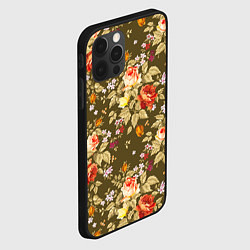 Чехол для iPhone 12 Pro Max Розы садовые и цветы полевые, цвет: 3D-черный — фото 2