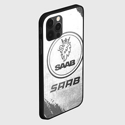 Чехол для iPhone 12 Pro Max Saab - white gradient, цвет: 3D-черный — фото 2
