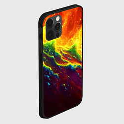 Чехол для iPhone 12 Pro Max Абстрактные волны с огнем, цвет: 3D-черный — фото 2